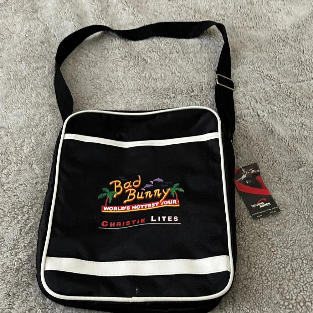 BAD BUNNY WORLD HOTTEST TOUR Black Messenger Bag